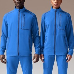 Hypothesis PERFORMANCE MEDICAL WEAR F-Zip Unisex Zip Front Scrub Jacket. Royal N